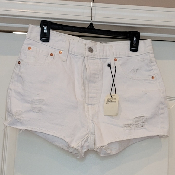Levi's Shorts Levis High Rise White Denim Shorts Poshmark